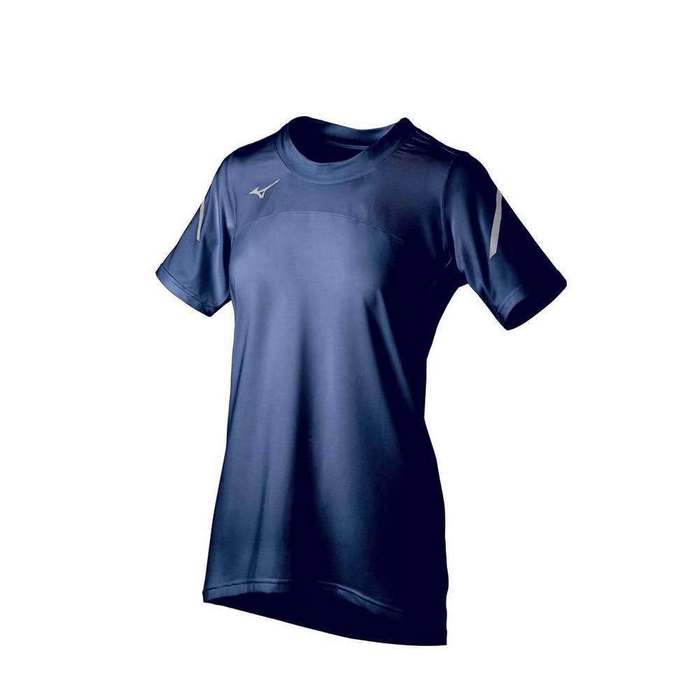 Womens Mizuno Techno VII Short Sleeve Jersey Navy Philippines (HRDFMO179)